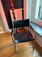 Buisframe stoel leer, Huis en Inrichting, Stoelen, Ophalen, Zwart, Leer, Zo goed als nieuw