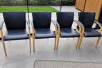 Eetkamerstoelen 4 stuks Leolux, Huis en Inrichting, Ophalen, Zo goed als nieuw, Blauw, Vier