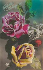 ROOS ROZEN UIT 1925 ZEER MOOIE OUDE KAART KK96, Verzenden, 1920 tot 1940, Gelopen, Overige thema's