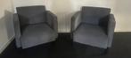 Twee grijze fauteuils, Ophalen, Gebruikt, Stof