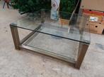 Prachtige bronzen salontafel met 2 glasplaten., Huis en Inrichting, Tafels | Salontafels, Ophalen, 100 tot 150 cm, 50 tot 100 cm