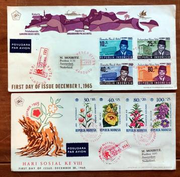 FDC Republik Indonesia 1965, met adres en open achterklep beschikbaar voor biedingen