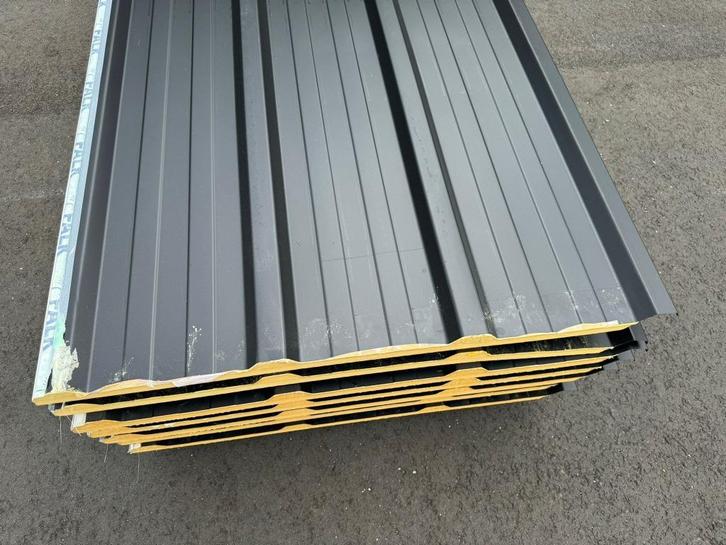 Bkeus Dakpanelen Sandwichpanelen 40mm Matt Zwart 3meter, Doe-het-zelf en Verbouw, Platen en Panelen, Nieuw, Overige materialen