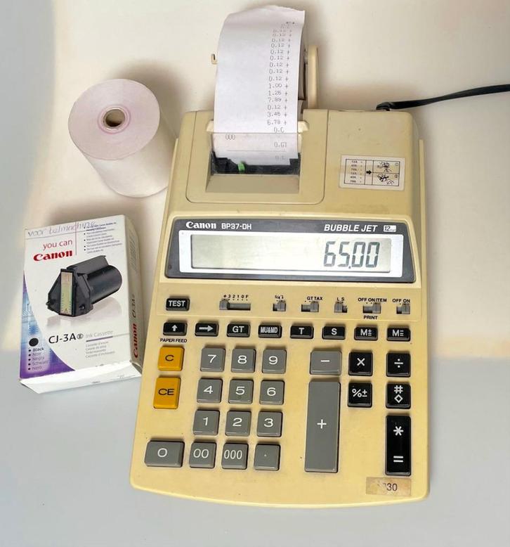 rekenmachine met papierrol, Diversen, Rekenmachines, Gebruikt, Ophalen of Verzenden
