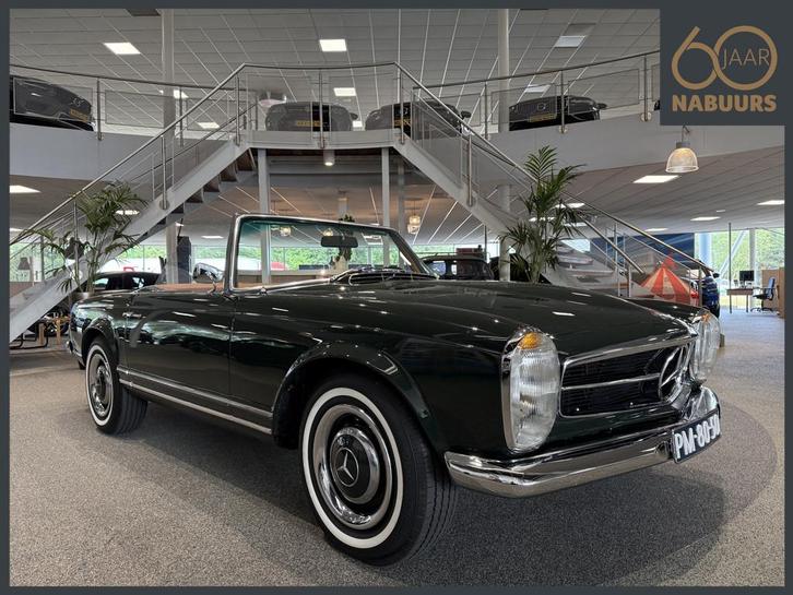 Mercedes-Benz SL230, 1964, Donker groen, Cognac interieur, Auto's, Oldtimers, Bedrijf, Te koop, Lederen bekleding, Open dak, Mercedes-Benz