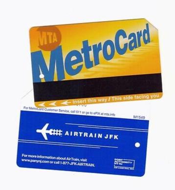 JFK AirTrain in New York MTA metrocard voor 4 personen beschikbaar voor biedingen