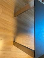 Houten tafel met RVS onderstel - 210x90, Ophalen, Gebruikt, 200 cm of meer, 50 tot 100 cm