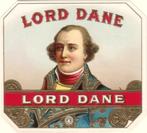 KISTETIKETTEN 4 STUKS LORD DANE, Verzamelen, Rookartikelen, Aanstekers en Luciferdoosjes, Ophalen, Zo goed als nieuw, Sigarenbandjes