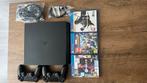 PS4 Slim 500GB + 2 Controllers + Games, Spelcomputers en Games, Spelcomputers | Sony PlayStation 4, Ophalen, Met 2 controllers