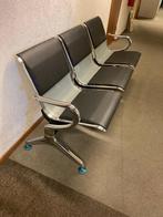 Wachtbankje 3-zits, "Airport", mooi verzwaard Chrome, Gebruikt, Minder dan 75 cm, 150 tot 200 cm, Driepersoons