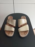 40 mooi muiltjes goudglans sleehak voetbed leer 100% comfort, Jana, Overige kleuren, Gedragen, Sandalen of Muiltjes