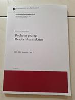 Recht en gedrag Reader - basisteksten UvA, Ophalen of Verzenden, Zo goed als nieuw, WO