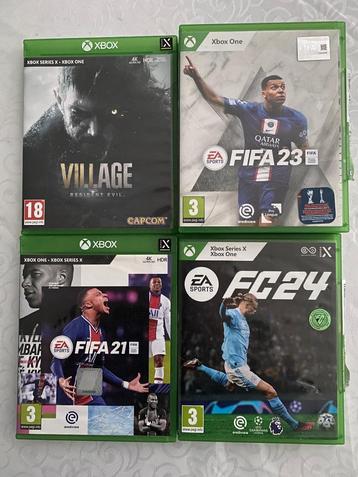 4 Xbox one games – Resident Evil Village + FIFA 21/23/24 beschikbaar voor biedingen