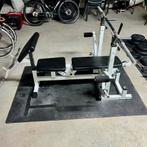 Gorilla Sports Halterbank Wit + 100 kg Halterset, Ophalen, Gebruikt, Fitnessbank