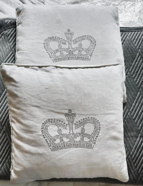 Kussentjes 40 x 40 cm incl. binnen kussen, Huis en Inrichting, Woonaccessoires | Kussens, Gebruikt, Wit, Vierkant, Ophalen