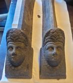 twee chenets, haardbokken, haardijzers, van gietijzer, Ophalen of Verzenden, Gebruikt, Inbouwhaard, Houthaard