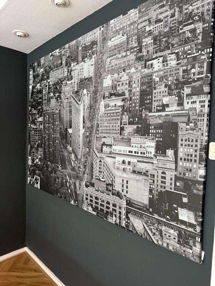 Grote canvas van New York - Flatiron Building, Huis en Inrichting, Woonaccessoires | Schilderijen, Tekeningen en Foto's, Zo goed als nieuw
