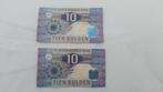 2 briefjes 10 gulden bankbiljetten IJsvogel 1997 nette staat, Ophalen of Verzenden, 10 gulden, Los biljet