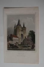 ZWOLLE SASSEN-POORT STAALGRAVURE J.L. Terwen Gekleurd G68, Antiek en Kunst, Verzenden