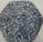 Japans Blauw Wit Hexagonaal Bord Vogels, Ophalen of Verzenden