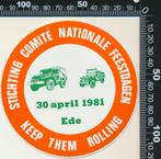 Sticker: Keep Them Rolling - 1981 Ede, Verzenden, Zo goed als nieuw, Auto of Motor