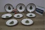 Set van 8 Beschilderde Porseleinen Kerst-Borden, Antiek en Kunst, Antiek | Servies compleet, Ophalen of Verzenden