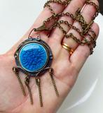 Jaren '60 studio gemaakte retro koperen ketting + hanger, Ophalen of Verzenden, Koper, Ketting