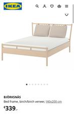 Bjorksnas bed met leirsund lattenbodem, Huis en Inrichting, Ophalen, Overige kleuren, Tweepersoons, 140 cm