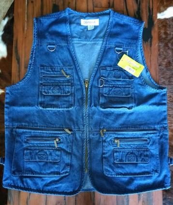 Blauwe spijker bodywarmer vest denim outdoor heren mannen beschikbaar voor biedingen