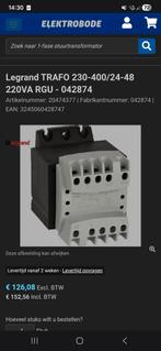 Legrand Trafo 230-400/24-48 220VA RGU - Omvormer, Ophalen of Verzenden