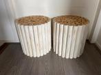 2 leuke ronde bijzet / plant tafeltjes, Huis en Inrichting, Tafels | Bijzettafels, Ophalen, Minder dan 45 cm, Minder dan 55 cm