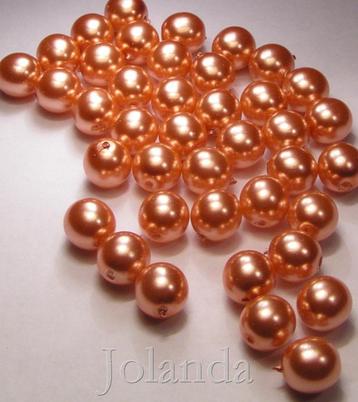 0185 Mooie Sinaasappel Oranje Glazen Kralen (8 mm) beschikbaar voor biedingen