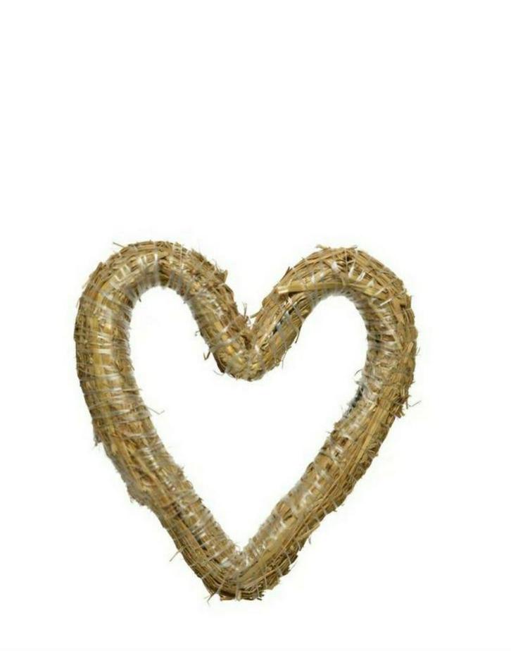 Stro krans hart - bloemschikken - kerst, Huis en Inrichting, Woonaccessoires | Kransen, Nieuw, Ophalen of Verzenden