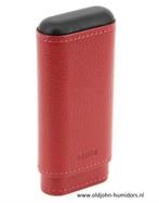 SK04MR ADORINI SIGARENKOKER LEER MAGNA ROOD  CAP. 3 SIGAREN, Verzenden, Nieuw, Tabaksdoos of Verpakking