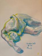 Acryl schilderij naar naakt model, Antiek en Kunst, Kunst | Schilderijen | Modern, Ophalen of Verzenden