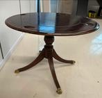 Leder inleg ronde kaart tafel 1.10 breed antiek, Ophalen of Verzenden
