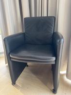 6 W.Schillig leren eetkamerstoelen, Huis en Inrichting, Stoelen, Ophalen, Gebruikt, Zwart, Leer