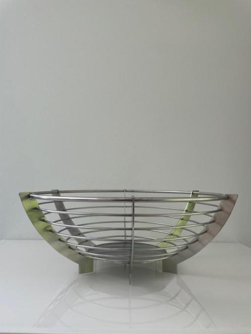 Vintage metalen design fruitschaal van RVS - modern design, Antiek en Kunst, Antiek | Woonaccessoires, Ophalen of Verzenden