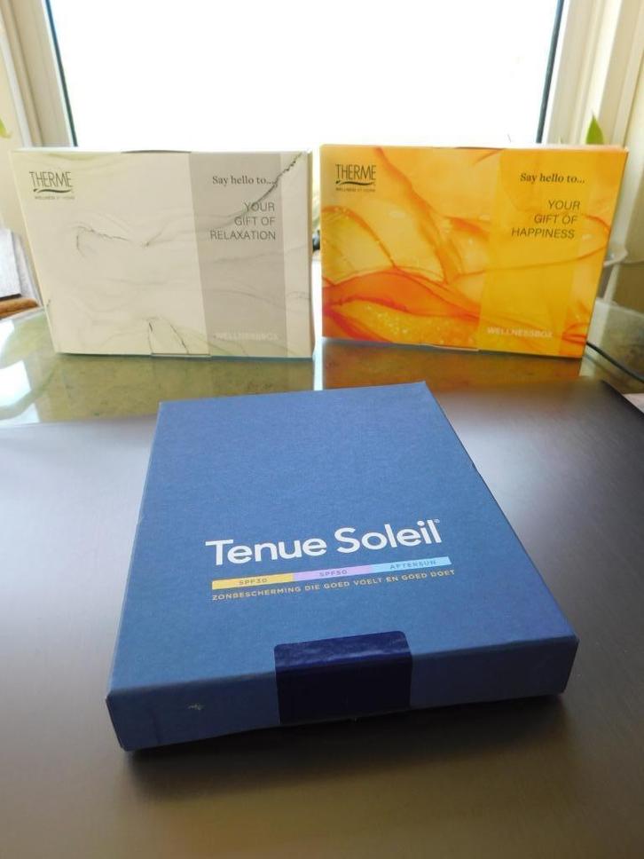 TENUE SOLEIL SUNCARE GIFTSET + Twee THERME Wellnessboxen!, Sieraden, Tassen en Uiterlijk, Uiterlijk | Lichaamsverzorging, Nieuw