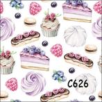 Servetten decoupage/bullet journal – gebakjes C626, Verzenden, Nieuw, Materiaal
