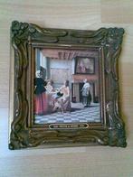 Pieter de Hoogh Vrouw drinkend met 2 mannen reproductie, Ophalen of Verzenden