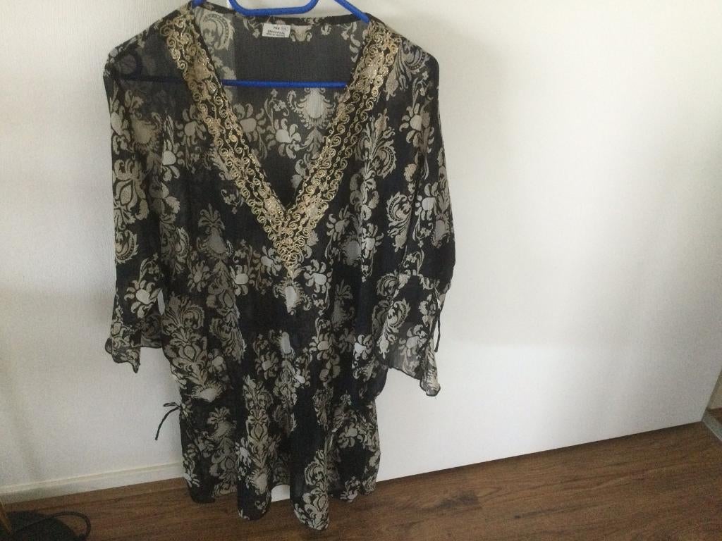 Pakistaanse Blouse Maat XL, Ophalen, Zo goed als nieuw, Maat 46/48 (XL) of groter, Zwart