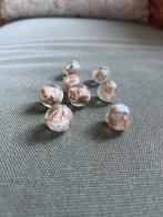 8 kralen met witte kern en glitters, Hobby en Vrije tijd, Kralen en Sieraden maken, Ophalen of Verzenden, Nieuw, Kraal