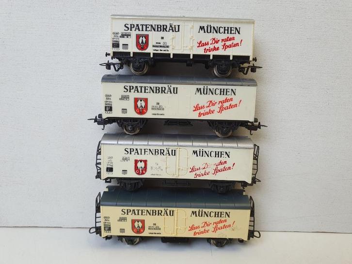 LIMA+JOUEF H0 4 stuks verschillende Koelwagens Spatenbräu, Hobby en Vrije tijd, Modeltreinen | H0, Gebruikt, Wagon, Gelijkstroom of Wisselstroom