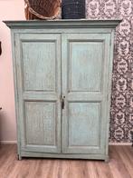 Franse Brocante Linnenkast Blauw Crackle Patina, Ophalen