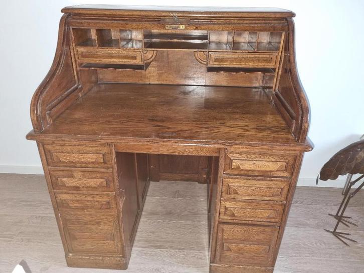 Rolluik bureau, Huis en Inrichting, Bureaus, Gebruikt, Bureau, Ophalen
