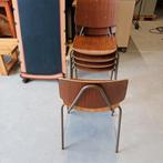 5 x vintage design stoelen schoolstoelen kerk stapel stoelen, Huis en Inrichting, Stoelen, Ophalen, Gebruikt, Bruin, Vijf, Zes of meer stoelen