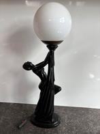 Art Deco Bollamp met Vrouwelijk Figuur, Huis en Inrichting, Lampen | Plafondlampen, Ophalen, Zo goed als nieuw, Overige materialen