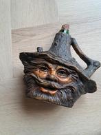 FLESJE MET HANDVAT GEZICHT GLAS MET HARS OMHULSEL, Antiek en Kunst, Antiek | Glas en Kristal, Ophalen of Verzenden