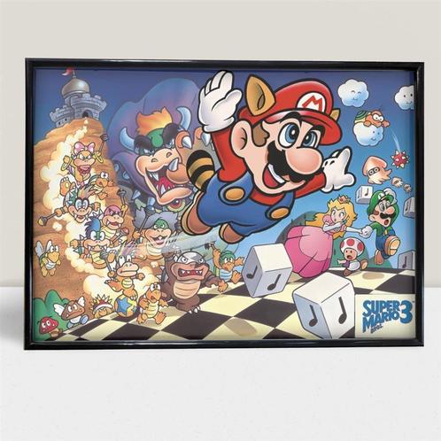 SUPER MARIO BROS 3 nes Poster Print Affiche in lijst, Verzamelen, Posters, Nieuw, Film en Tv, A1 t/m A3, Rechthoekig Staand, Verzenden